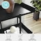 Martha Stewart Emmett 3 Shelf 35in.H Storage Display Unit Bookcase w/Oil Rubbed Brnz Metal Frame in Blk Wood Grain JN-2542B3-BK-BK-MS - alternate 3